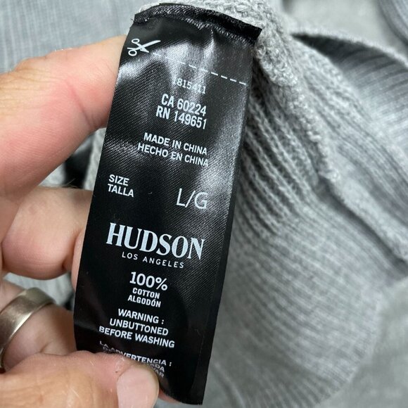 Hudson Los Angeles Gray Cotton Buttondown Cardigan L NWT 6522 - Picture 5 of 8